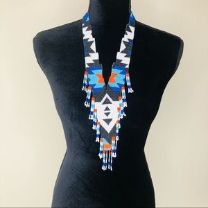 BEADED Southwestern STATEMENT NECKLACE SET